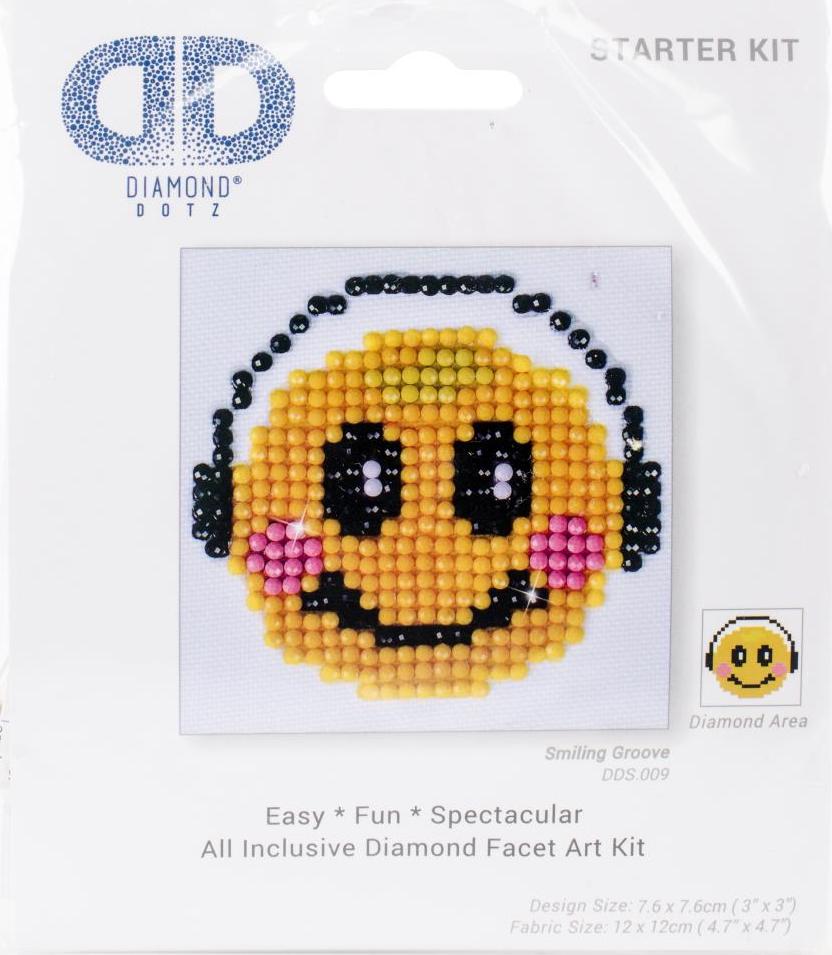 DIY Diamond Dotz Smiling Groove Emoji Kid Beginner Starter Facet Craft Kit 3