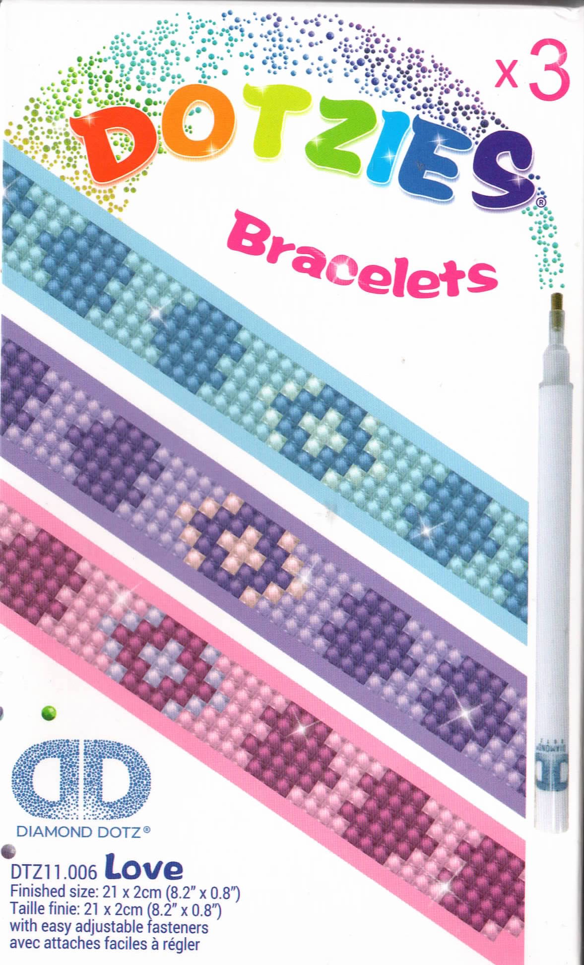 DIY Diamond Dotz Love Hearts Facet Art Kids Bracelet Bead Craft Kit 11006