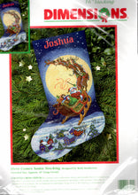 Load image into Gallery viewer, DIY Dimensions Here Comes Santa Counted Cross Stitch Stocking Kit 8492 7961