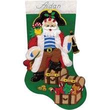 Load image into Gallery viewer, DIY Design Works Pirate Nautical Treasure Christmas Felt Stocking Kit 5242