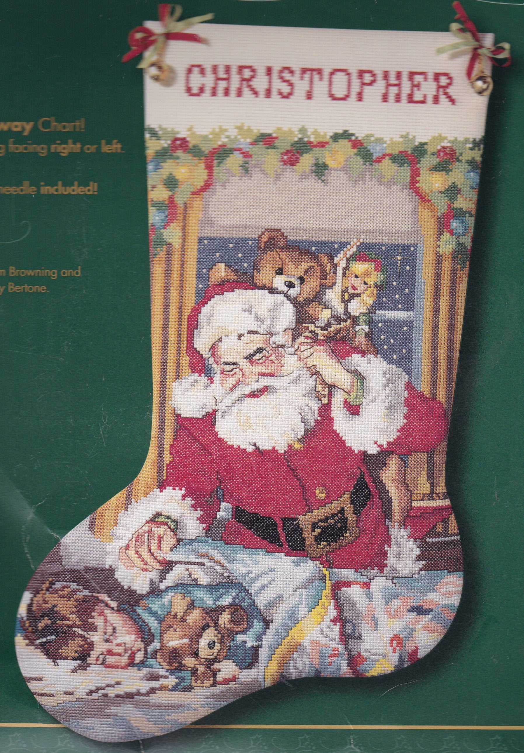 DIY Bucilla Visions Sugarplums Christmas Counted Cross Stitch Stocking Kit 84026