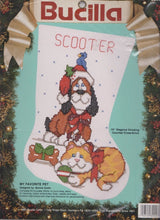 Load image into Gallery viewer, DIY Bucilla 10&quot; My Favorite Pet Dog Cat Counted Cross Stitch Stocking Kit 82922