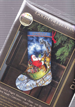 Load image into Gallery viewer, DIY Dimensions Santas Flight Christmas Counted Cross Stitch Stocking Kit 08923