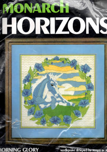 DIY Horizons Morning Glory Unicorn Sunrise Flower Needlepoint Wall Hanging Kit