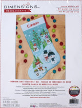 Load image into Gallery viewer, DIY Dimensions Snowman Family Counted Cross Stitch Stocking Kit 08996