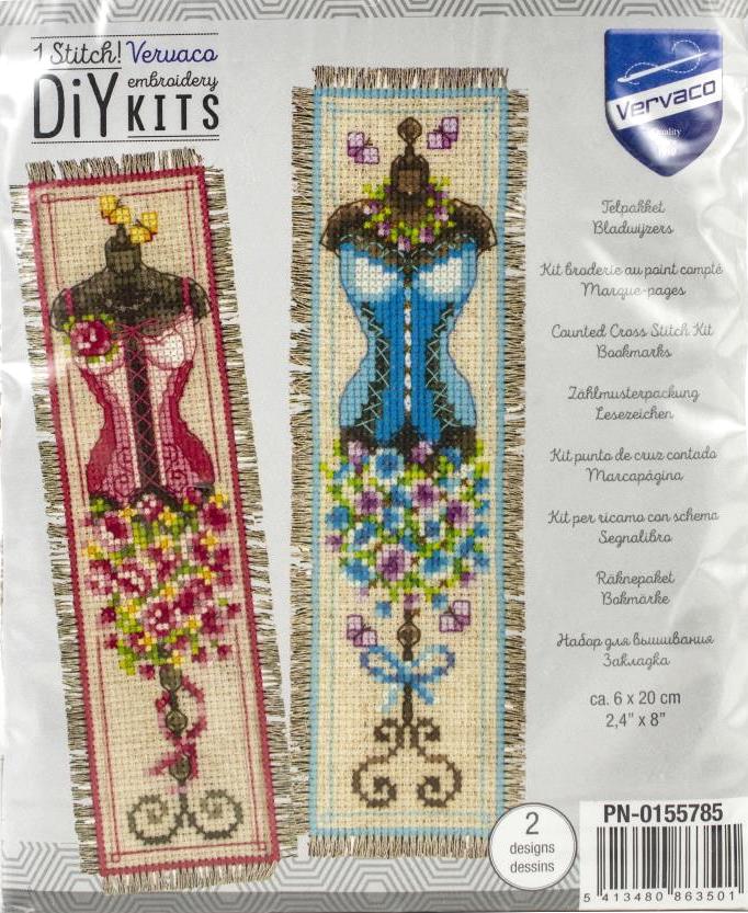 DIY Vervaco Mannequin Fashion Reading Bookmark Counted Cross Stitch Kit Reader