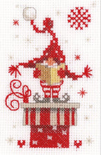 Load image into Gallery viewer, DIY Vervaco Christmas Cards Craft Gnomes Elves Santa Counted Cross Stitch Kit 2