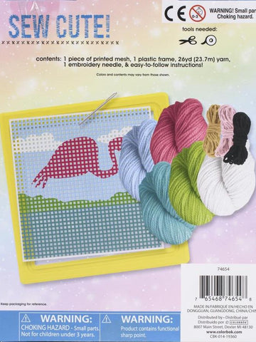 Dmg Sew Cute Pink Flamingo Kids Beginner Starter Needlepoint Kit w Frame 6