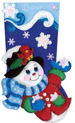 DIY Design Works Snowflake Snowman Bird Snow Christmas Felt Stocking Kit 5246