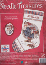 Load image into Gallery viewer, DIY Needle Treasure All American Santa Counted Cross Stitch Stocking Kit 02970