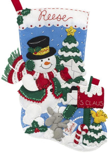 DIY Bucilla Snowman Mailbox Christmas Letters to Santa Felt Stocking Kit 89067E