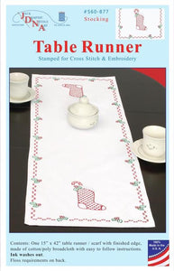 DIY Jack Dempsey Stocking Christmas Stamped Cross Stitch Table Runner Scarf Kit