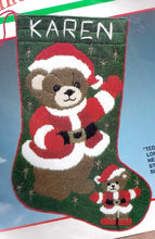 Load image into Gallery viewer, DIY Bucilla Teddy Claus Santa Bear Baby Christmas Needlepoint Stocking Kit 60677
