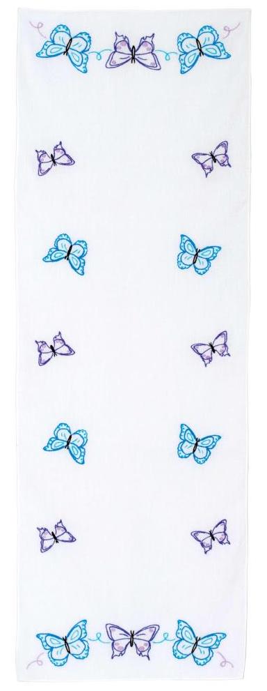 DIY Jack Dempsey Brilliant Butterflies Stamped Embroidery Table Runner Scarf Kit