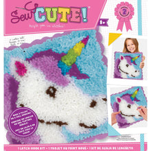 Load image into Gallery viewer, DIY Sew Cute Unicorn Kids Intermediate Latch Hook Pillow Wall Hanging Craft