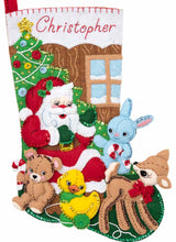Load image into Gallery viewer, DIY Bucilla Toys From Santa Deer Bear Bunny Christmas Felt Stocking Kit 89229E