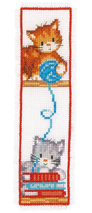 DIY Vervaco Playful Cats Kittens Read Bookmark Counted Cross Stitch Kit Set Gift