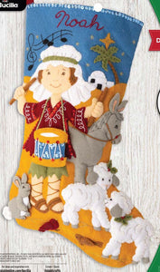 DIY Bucilla Drummer Boy Animals Religious Christmas Felt Stocking Kit 89480E
