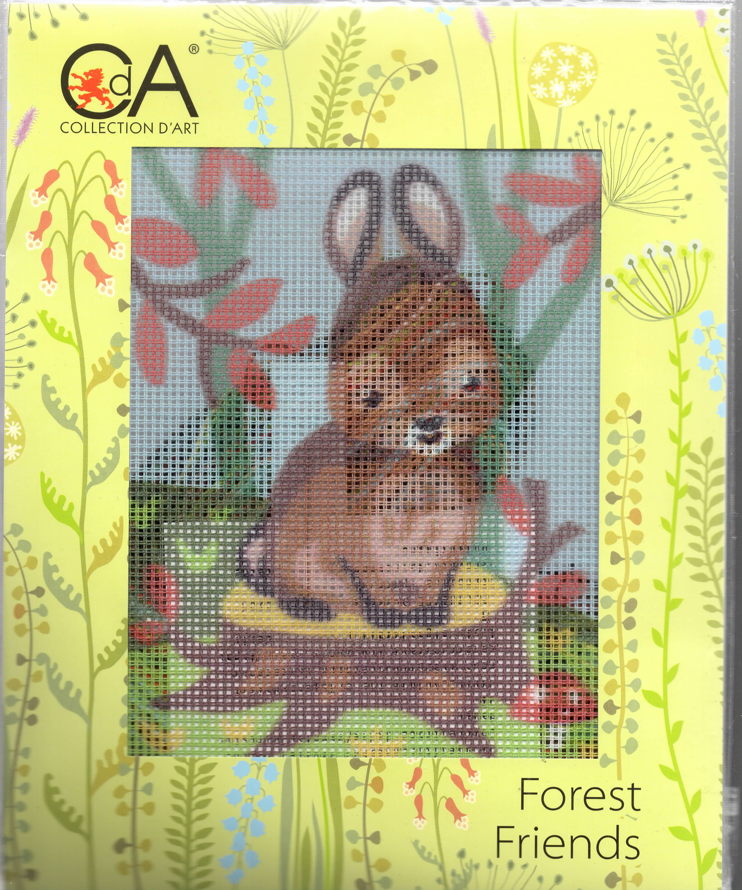 DIY Collection D'Art Bunny Floss Needlepoint Wall Hanging Picture Kit 5