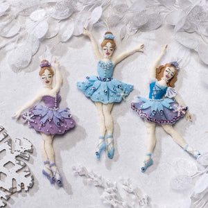 DIY Bucilla Snowflake Ballerina Dance Ballet Christmas Felt Ornament Kit 89390E