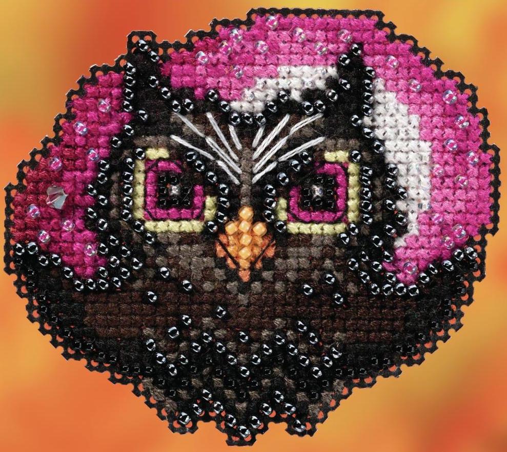DIY Mill Hill Moonlit Owl Fall Halloween Bead Cross Stitch Magnet Ornament Kit