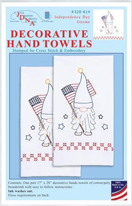 DIY Jack Dempsey Independence Day Gnome Stamped Embroidery Hand Towel Kit 320614