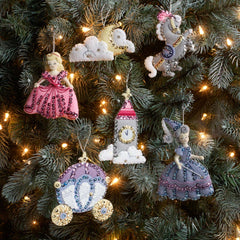 DIY Bucilla Fairytale Princess Cinderella Christmas Felt Ornament Kit 89487E