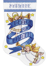 Load image into Gallery viewer, DIY Design Works Peace on Earth Angel Counted Cross Stitch Stocking Kit 5996