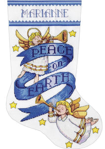 DIY Design Works Peace on Earth Angel Counted Cross Stitch Stocking Kit 5996
