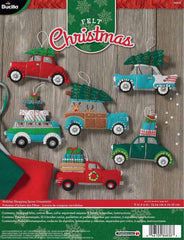 DIY Bucilla Holiday Shopping Spree Old Car Christmas Felt Ornaments Kit 86836