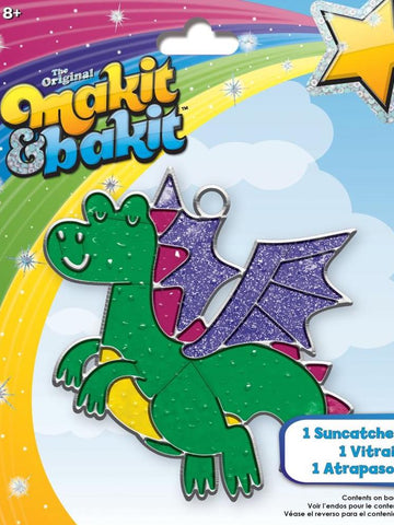 DIY Makit & Bakit Flying Dragon Stained Glass Suncatcher Kit Kids Craft Project