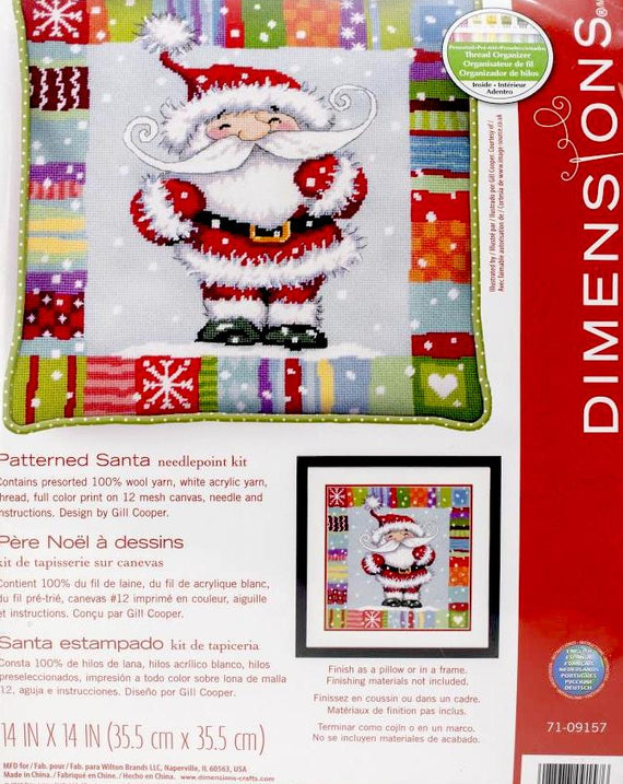 DIY Dimensions Patterned Santa Christmas Needlepoint Pillow Wall Hanging 09157