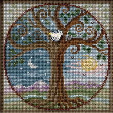 Load image into Gallery viewer, DIY Mill Hill Tree of Life Magical Nature Button Bead Cross Stitch Picture Kit