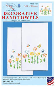 DIY Jack Dempsey Field of Flowers Stamped Embroidery Hand Towel Kit 320928