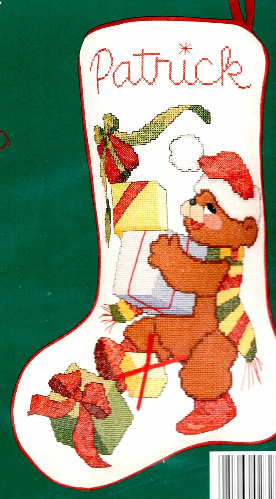 DIY Presents from Teddy Bear Christmas NO Count Cross Stitch Stocking Kit 02828