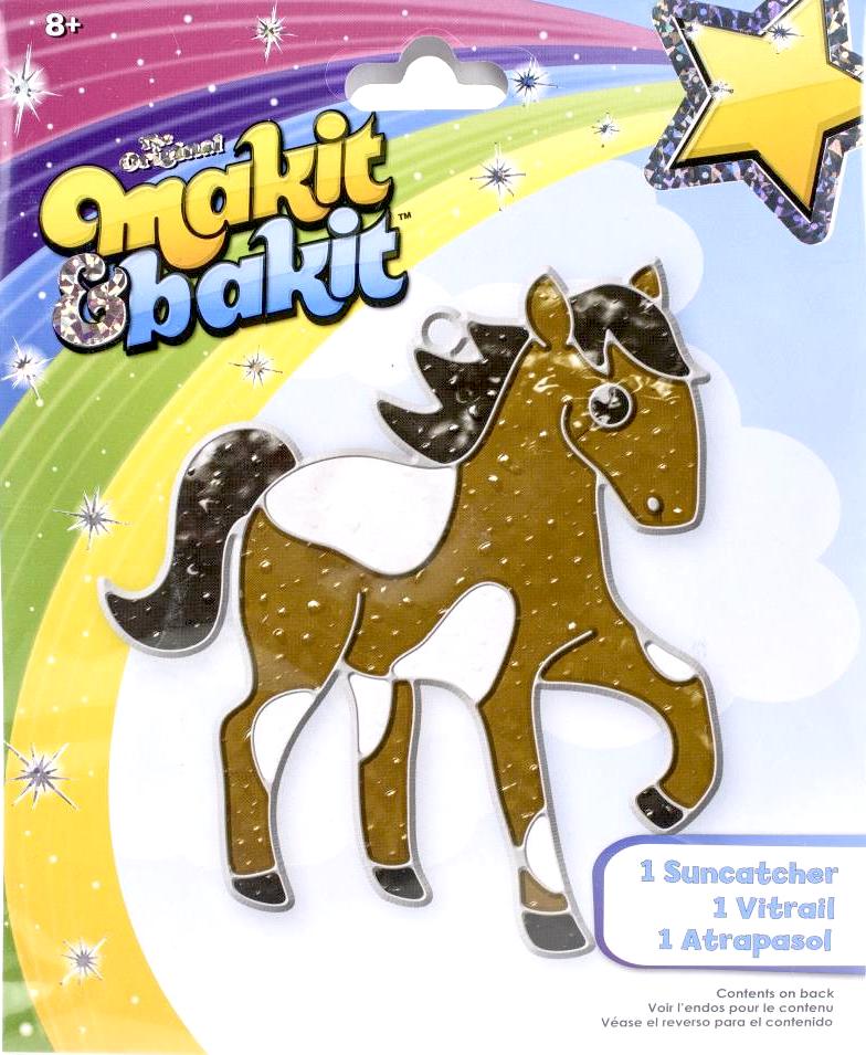 DIY Makit & Bakit Palomino Horse Stained Glass Suncatcher Kit Kids Craft Project