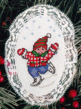 Load image into Gallery viewer, DIY Ice Skating Counted Cross Stitch Skater Christmas Lace Tree Ornament Kit