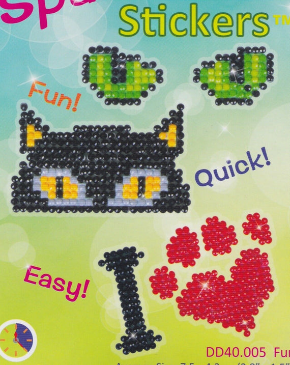 DIY Fur Cat Paw Sparkle Stickers Kit Diamond Art Craft Kit