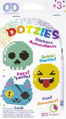 DIY Diamond Dotz Look Skull Cat Emoji Dotzies Sticker Facet Art Bead Craft Kit