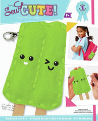 DIY Sew Cute Popsicle Kids Beginner Starter Felt Backpack Clip Kit School Craft
