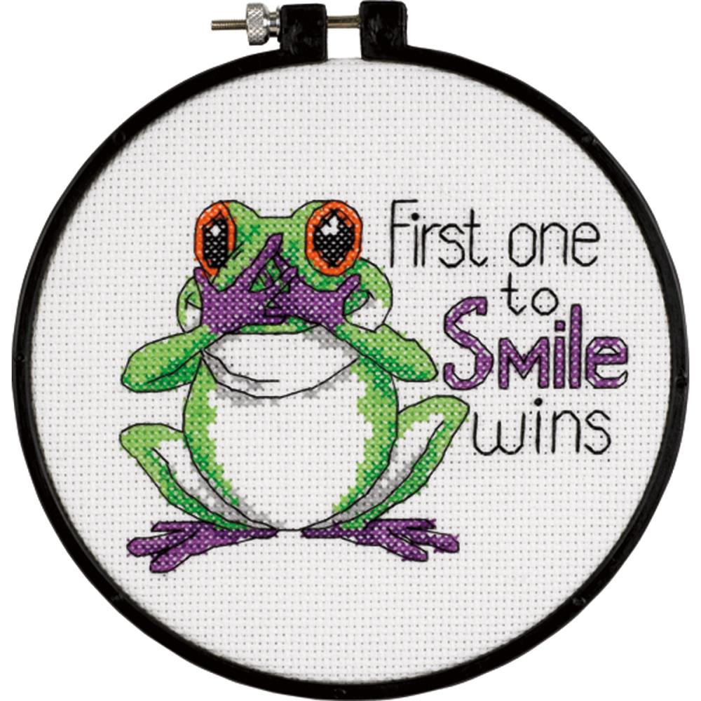 DIY Dimensions First One to Smile Frog Funny Counted Cross Stitch Kit 73519