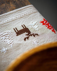 DIY Vervaco Modern Christmas Designs Trees Stamped Embroidery Table Runner Kit