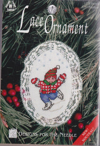 DIY Ice Skating Counted Cross Stitch Skater Christmas Lace Tree Ornament Kit