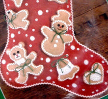 Load image into Gallery viewer, DIY Bucilla Gingerbread Cookies Christmas Holiday Sweets Felt Stocking Kit 32963