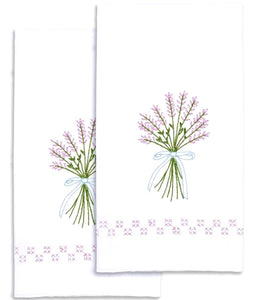 DIY Dempsey Bunch of Lavender Stamped Cross Stitch & Embroidery Hand Towel Kit