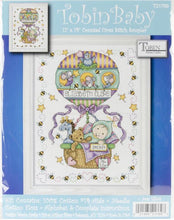 Load image into Gallery viewer, DIY Tobin Ballon Ride Baby Birth Record Gift Counted Cross Stitch Kit 21733