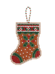 DIY Mill Hill Gingerbread Stocking Christmas Bead Cross Stitch Ornament Kit