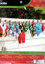 Load image into Gallery viewer, DIY Bucilla Santas Laundry Christmas Clothes Garland Felt Wall Hanging Kit 86683