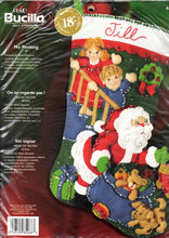 Load image into Gallery viewer, DIY Bucilla No Peeking Santa Christmas Eve Toys Holiday Felt Stocking Kit 85268