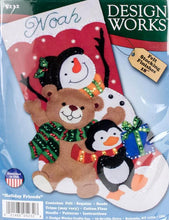 Load image into Gallery viewer, DIY Design Works Holiday Friends Snowman Christmas Felt Stocking Kit 5232